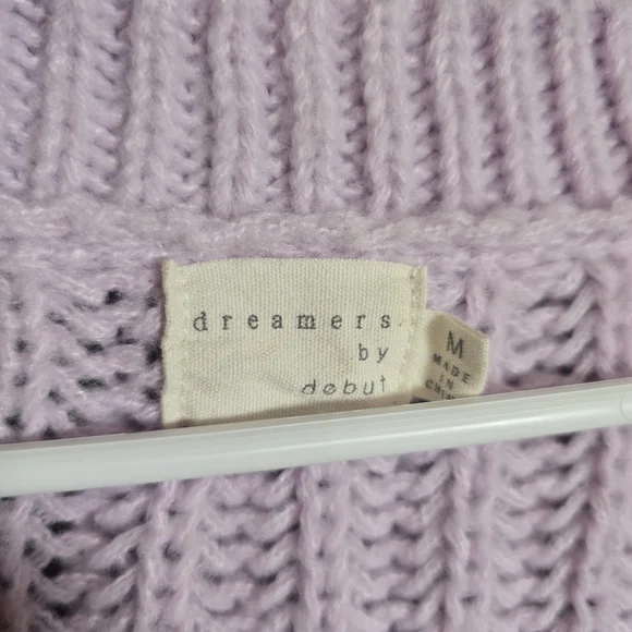 Dreamers By Debut Colorblock Cropped Knit Hoodie Size Medium - Picture 3 of 6